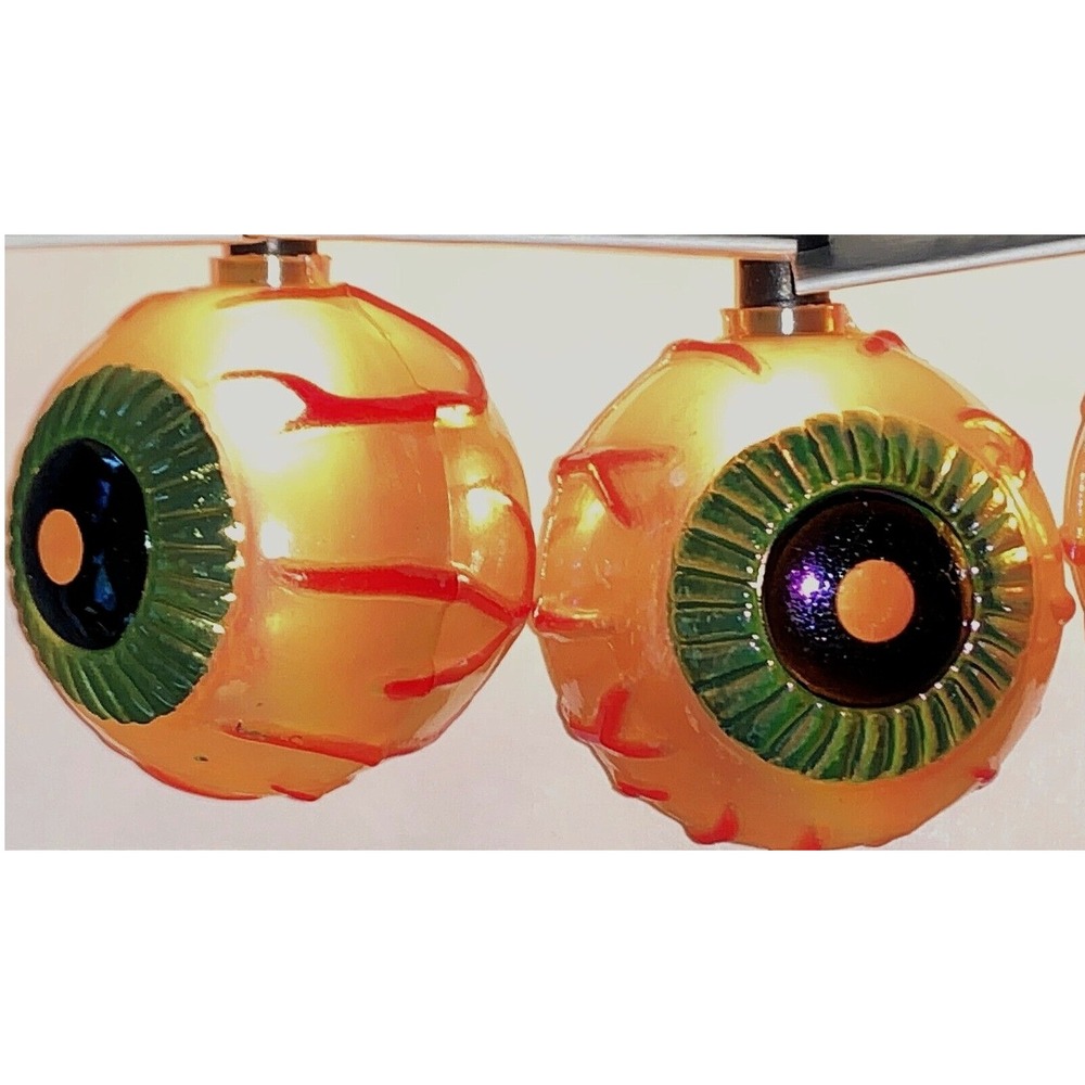 Halloween Noma 2" Bloodshot Iridescent Eyeball Lights 90s Blow Mold Plastic 10ct